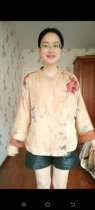 Silk red cloud gauze Mochi hand-painted jacket reversible wear ￥1290