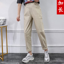 Long version of overalls women loose slim old pants tall casual pants Autumn New thin nine straight pants