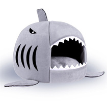 Pet supplies spring cartoon shark cat den dog bed kennel Four Seasons universal shark nest dog thickened warm