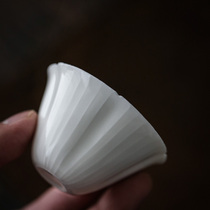 Honglu Sweet White Glaze Tea Drinking Cup Ceramic Small Tea Cup Hand Printed Blank Master Cup Jingdezhen Tea Tea
