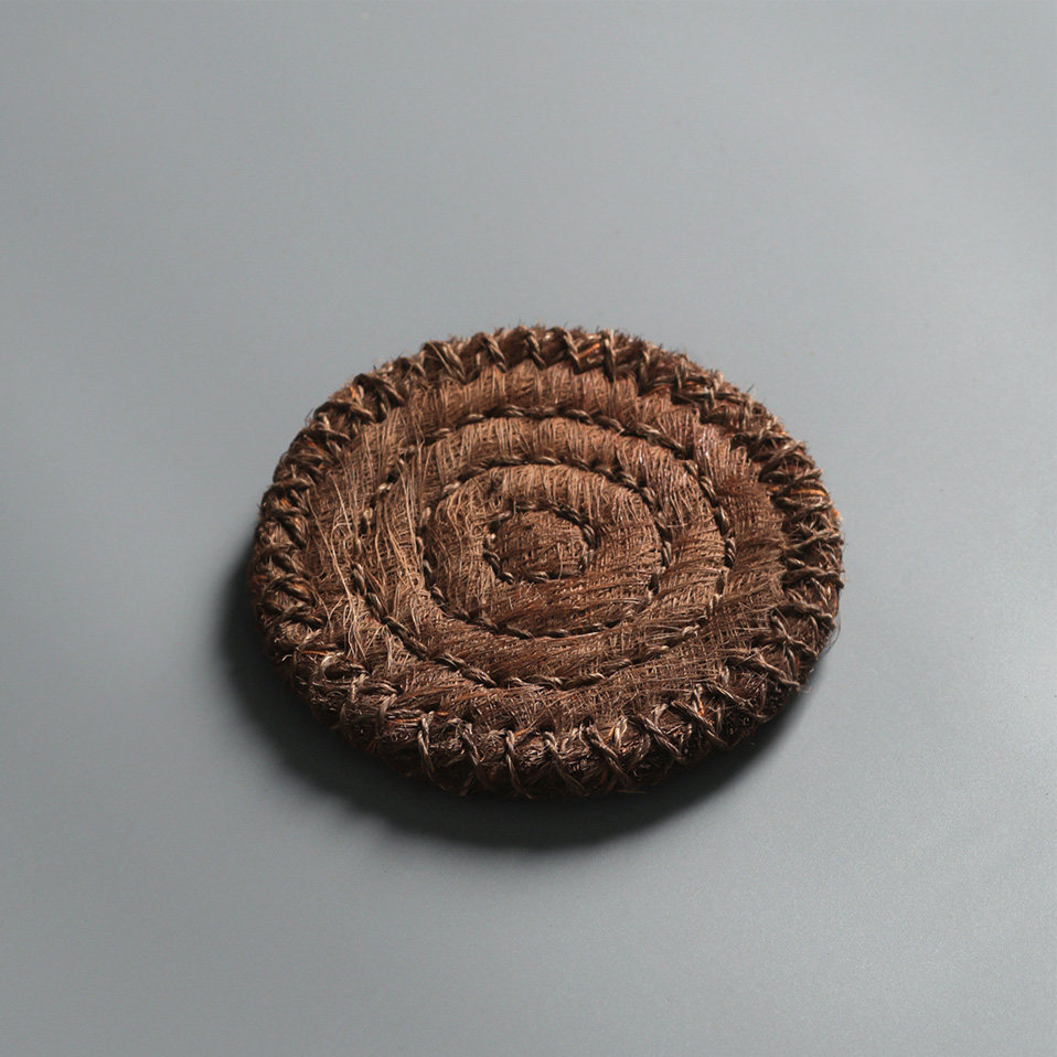 Natural Brown Pad Pot Pad Insulation Pad Iron Pot Silver Pot Pad Tea Ceremony Zero Matching Coaster Tea Sauce Cup Holder Purely Handmade
