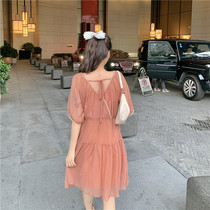 Summer loaded with small number of outgoing harnesses snowspun small crowdsourced sweet dress temperament with high waist and fairy supersenssenssenssen dress