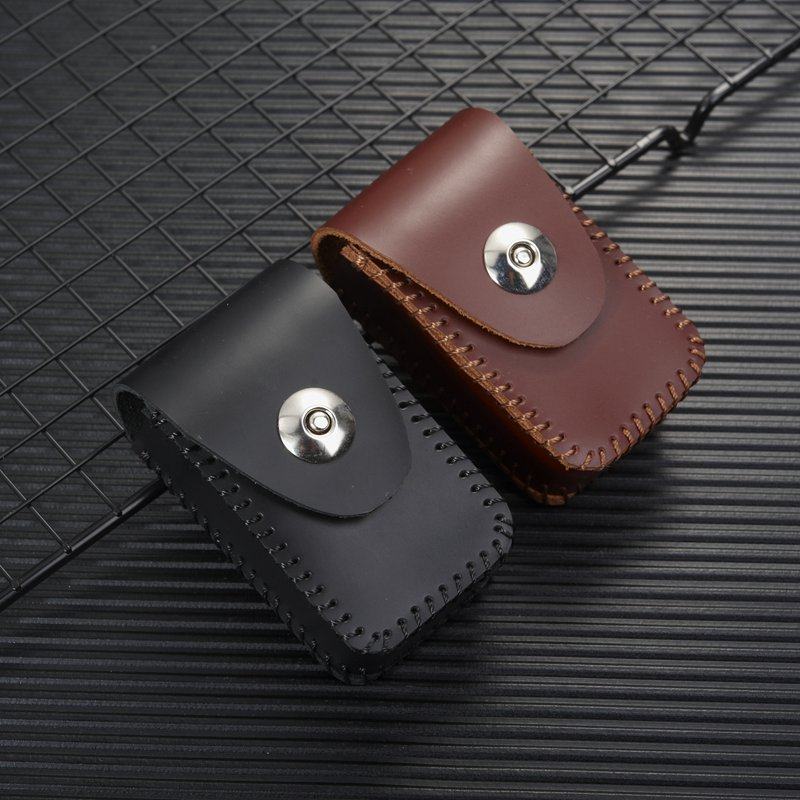 Leather glasses case hanging belt glasses bag leather folding reading glasses waist bag can be hung belt sleeve portable men