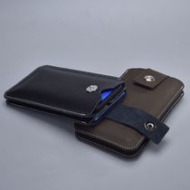 Hand holding waist hanging dual-use phone bag genuine leather bilayer 2 Two collection bags Vertical Bull Leather Ultra Thin minimalist General bag
