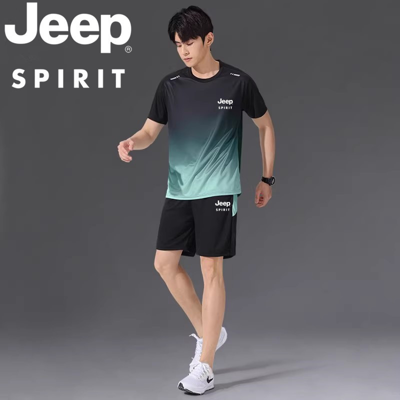 Jeep Jeep Sports Ice Silk T-Shirt Men's Quick-Drying Short-Sleeved Running Suit Summer Jersey Basketball Badminton Uniform