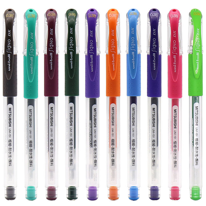 Mitsubishi UM-151 Color Gel Pen Uniball Signature pen UM151 Water-based pen Financial pen Ultra-fine pen Color gel pen 0 38mm