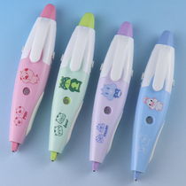 Japanese stationery PLUS Prussia limited Button Elf correction with cute creative correction belt Primary School students press type modification belt set WH-065