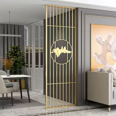 Stainless steel screen modern home living room decoration background glass partition wall titanium alloy to block the entrance gate