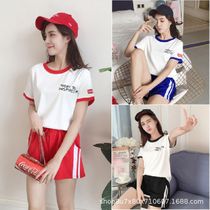 A generation of summer new female students fashion leisure set loose wide leg shorts womens two-piece wholesale