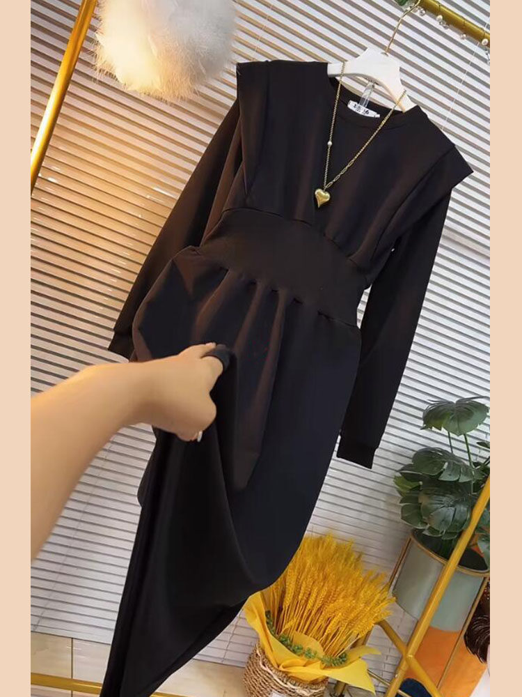 Autumn 2023 new trendy lukewarm wind advanced sensual sensual goddess Fan Wei coat long sleeve dress shabby dresses summer-Taobao