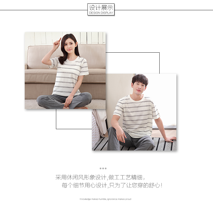 Mùa hè bông vài bộ đồ ngủ nam giới và phụ nữ quần ngắn tay kích thước lớn dễ thương phim hoạt hình bông Hàn Quốc dịch vụ nhà phù hợp với đồ bộ mặc nhà bằng vải thun
