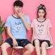 Bộ đồ ngủ mùa hè cho nữ bộ đồ cotton ngắn tay nam nửa tay cỡ lớn dễ thương phiên bản cotton Hàn Quốc kiểu đồ bộ may vải thun