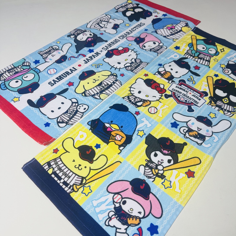 Baseball Cartoon Character League Style Pure Cotton Hand Towel Inkjet Printing Soft and Absorbent Japanese Order Original Order Minor Flaw