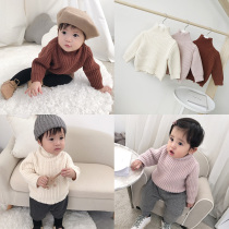 cookiesbaby custom baby dress warm small high neck thick needle sweater men and women same model 026