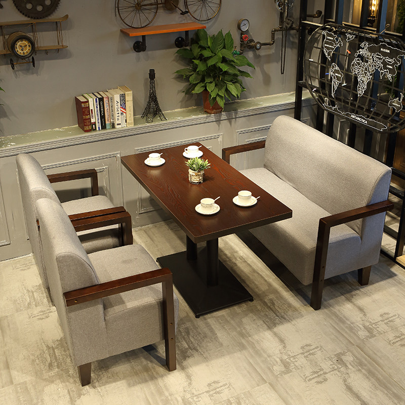 Dessert milk tea shop café table and chair combination simple fresh leisure office negotiate double buka couch