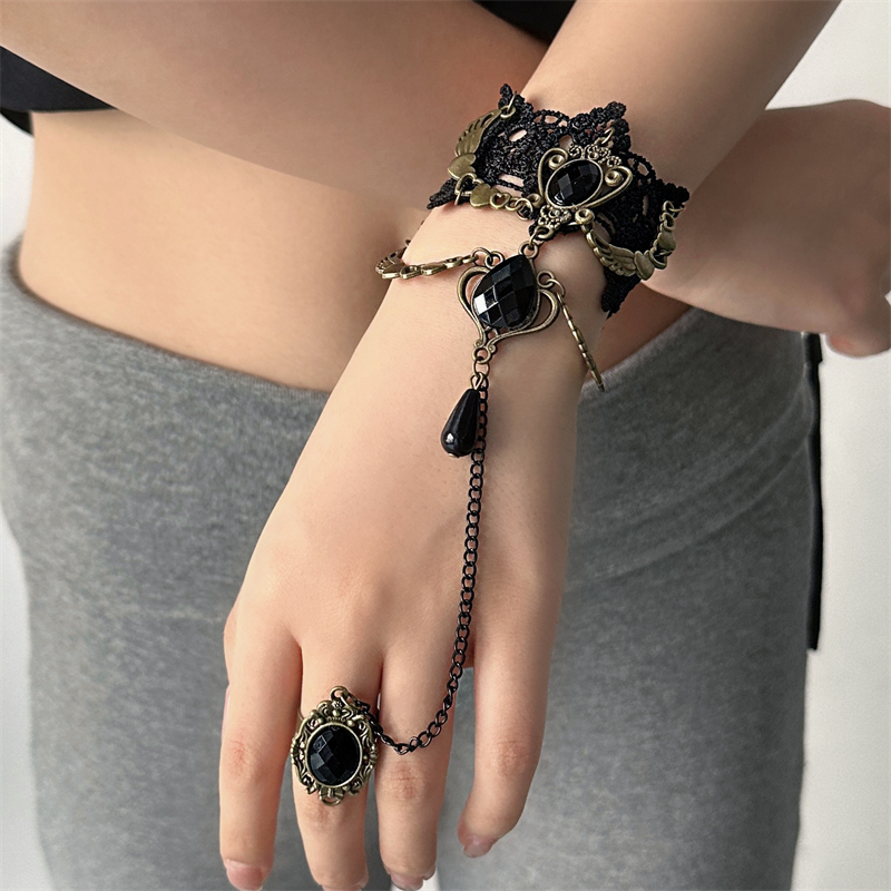 Dark Night Rose Gothic Style Black Lace Bracelet Women's Accessories Lolita Jewelry Accessible Luxury High-End Niche Jewelry Dark Night Rose Gothic Style Black Lace Bracelet Women's Accessories Lolita Jewelry Accessible Luxury High-End Niche Jewelry
