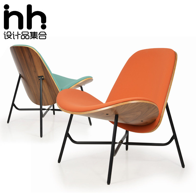 Smiling aircraft Shells Chair Nordic Ins Nets Red Yeast Wood Creative Casual Chair Designer Living-room Single Sofa Chair