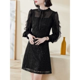 Шифоновый лонгслив, черное платье, элитная юбка, осенний, коллекция 2023, яркий броский стиль