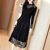 Woman Taste dress Dress Feminine Lace Knit Bottom Inner Lap 2021 Autumn Dress Season New Fashion Accessories Dress
