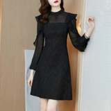 Шифоновый лонгслив, черное платье, элитная юбка, осенний, коллекция 2023, яркий броский стиль