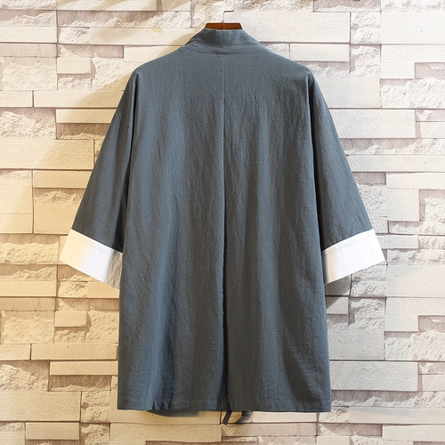 Мужское ханьфу, летний кардиган, китайский стиль, с вышивкой, большой размер, свободный крой