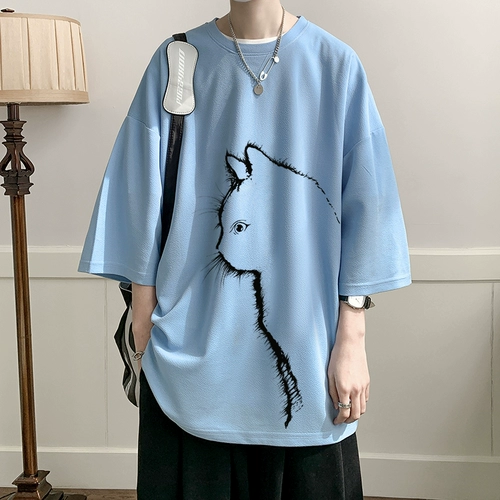 Летняя быстросохнущая шелковая трендовая дизайнерская футболка, оверсайз, короткий рукав, большой размер, тренд сезона