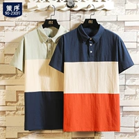 Летняя футболка polo, рубашка, большой размер, из хлопка и льна