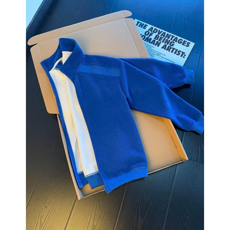 Cleanfit Dragon Scale Pattern Jacket Men's New Autumn Style Klein Blue Stand Collar Jacket American Style Patchwork Cardigan Sweatshirt Cleanfit Dragon Scale Pattern Jacket Men's New Autumn Style Klein Blue Stand Collar Jacket American Style Patchwork Cardigan Sweatshirt
