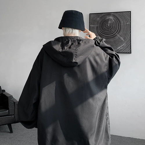 Демисезонная трендовая куртка, толстовка с капюшоном, в корейском стиле, большой размер, оверсайз