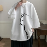 Летняя быстросохнущая шелковая трендовая дизайнерская футболка, оверсайз, короткий рукав, большой размер, тренд сезона