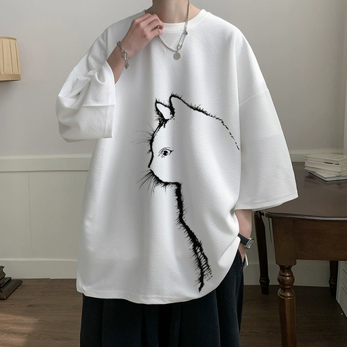 Летняя быстросохнущая шелковая трендовая дизайнерская футболка, оверсайз, короткий рукав, большой размер, тренд сезона