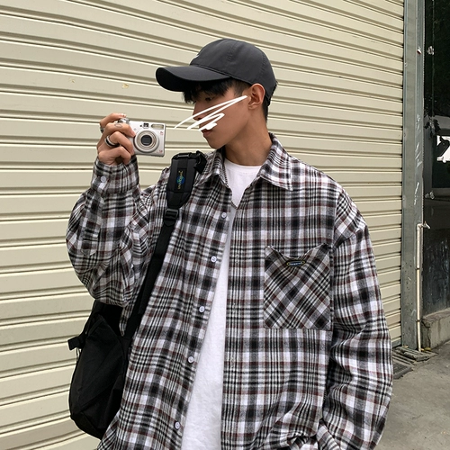 Японская небольшая рубашка, дизайнерское осеннее термобелье, куртка, стиль, тренд сезона, оверсайз