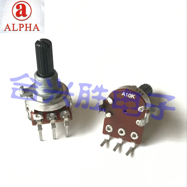 Taiwan ALPHA Aihua 161 rotary potentiometer Single A10K recorder audio speaker volume potentiometer