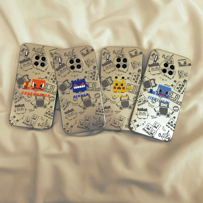 Digital Pikachu Huawei mate30 mobile phone protection shell new mate40pro suitable for mate20pro electroplating silicone mate advanced 40e male and female cartoon 40
