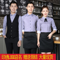 Waiter overalls long sleeves womens suits mens hotels restaurants ktv cashier waistcoat uniforms