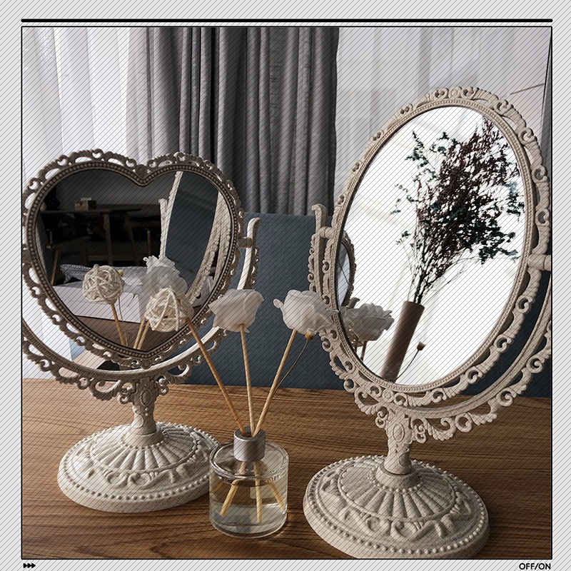 European-style love simple mirror makeup net red double-sided mirror desktop dormitory bedroom beauty mirror vanity mirror