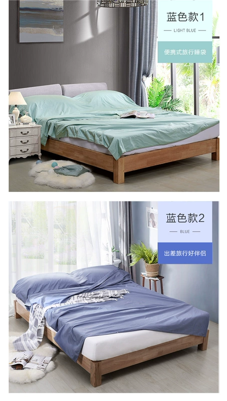 Fuanna đầy đủ cotton satin xách tay khách sạn trên bẩn túi ngủ người lớn khách sạn đôi bông du lịch tấm chống bẩn