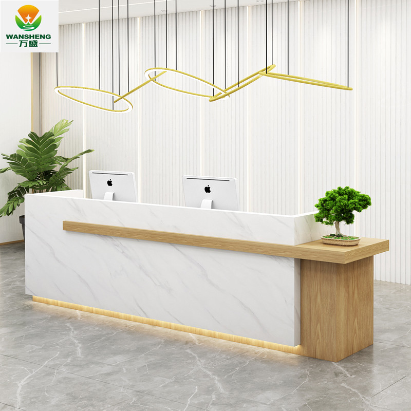 Modern new Chinese-style commercial company reception desk hotel training institution beauty salon bar cashier counter customization