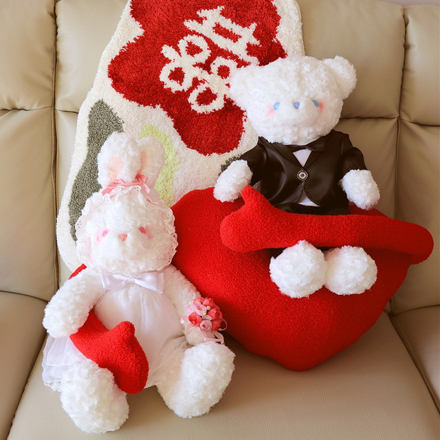 Toffee Couple Press Doll A Pair of Wedding Gifts New Plush Toy Doll Couple Teddy Bear