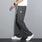 Шелковые летние тонкие спортивные штаны, свободный прямой крой