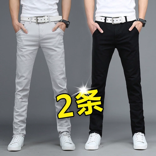 Мужские эластичные утепленные трендовые осенние штаны, коллекция 2023, в корейском стиле