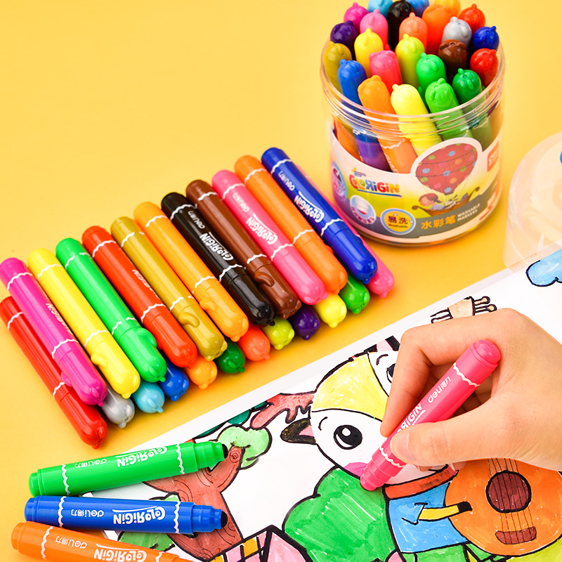 Able Water Colour Pen 70729 Colour Pen Water Washable Colored Suit Graffiti Drawing Exercises Paintbrush Children Nursery School Students Fine Arts Class Study Stationery Color Water-based Pen Cute Smooth Pen