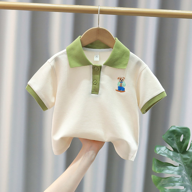 Physical quality boys short-sleeved summer T-shirt pure cotton children