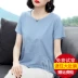 Áo thun nữ Pingedi mới chính hãng 2020 mùa hè áo thun cotton nữ ngắn tay cộng với size rộng hàng đầu - Quần áo của mẹ