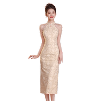 New Chinese style cheongsam toasting dress bride 2024 new small engagement dress high-end summer wedding return home