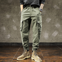 Worker pants male tide bundles insultra-hot handsome tide loose and big size new men's casual trousers in autumn