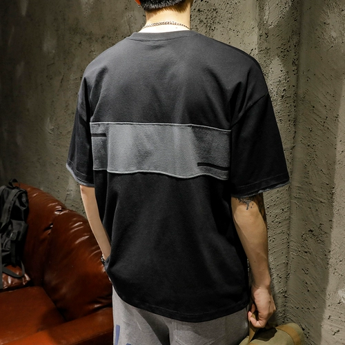 Мужская элитная дизайнерская хлопковая футболка, тренд сезона, короткий рукав, оверсайз