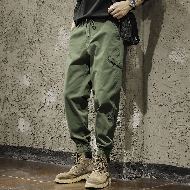 American Retro Military Green Cargo Pants for Men, Spring and Autumn 2026 New Trendy Brand Jogger Pants, Sports Slim Casual Pants for Summer