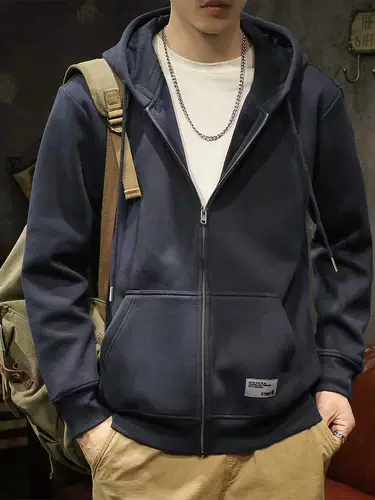 Демисезонная утепленная мужская толстовка с капюшоном, осенняя куртка для отдыха, в американском стиле