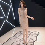 Короткое вечернее платье, городской стиль, французский стиль, премиум класс